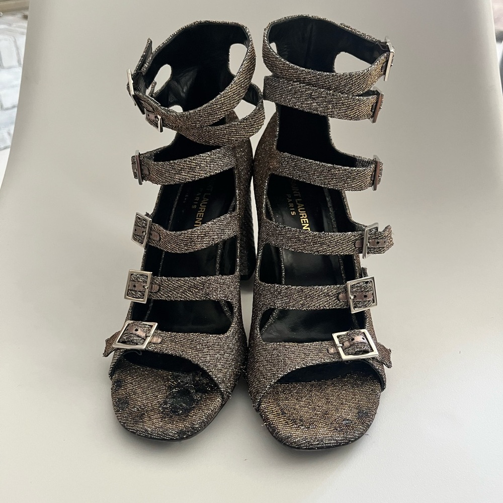 Saint Laurent Gladiator Heels with Strappy Design